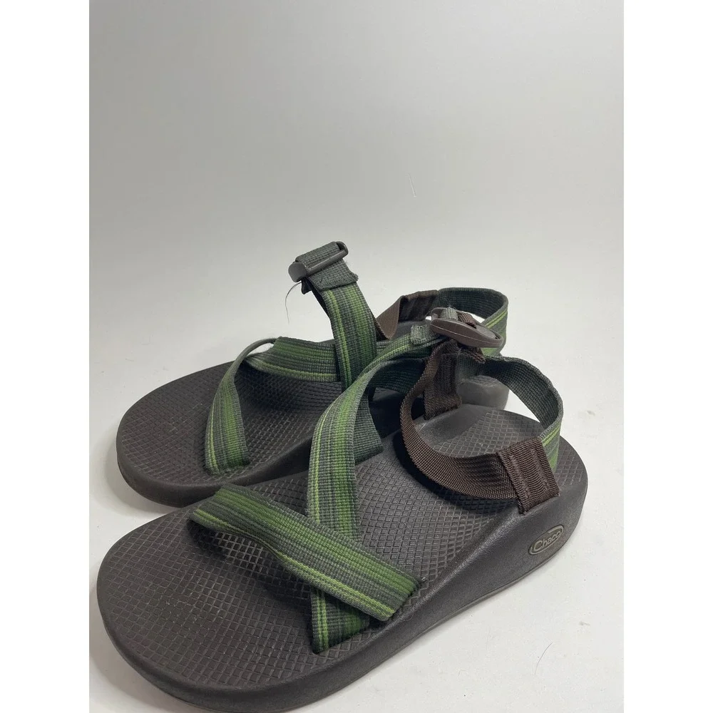 Chaco Mens Sandals Size 8 Green Brown Strappy Z1 Classic Outdoor Hiking